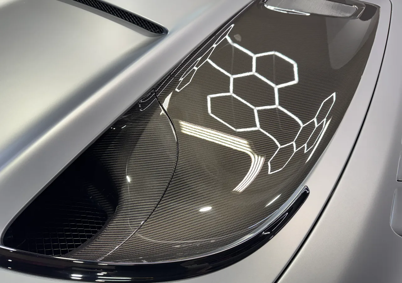 Carbon-fiber detail work at Protektd Detailing, Dallas