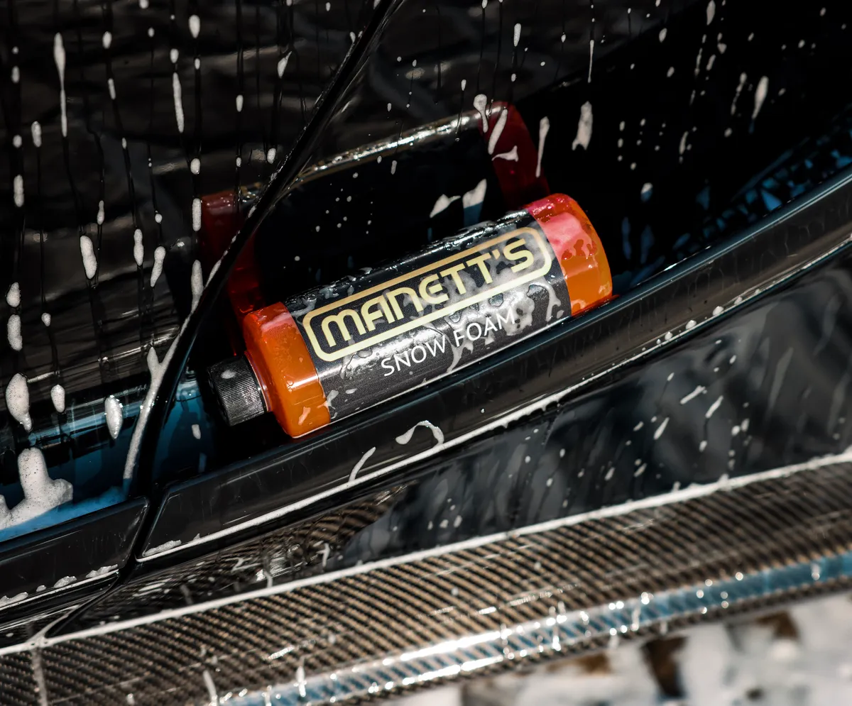 Manetts ceramic-care product on a freshly maintained tyre — Protektd Detailing, Dallas