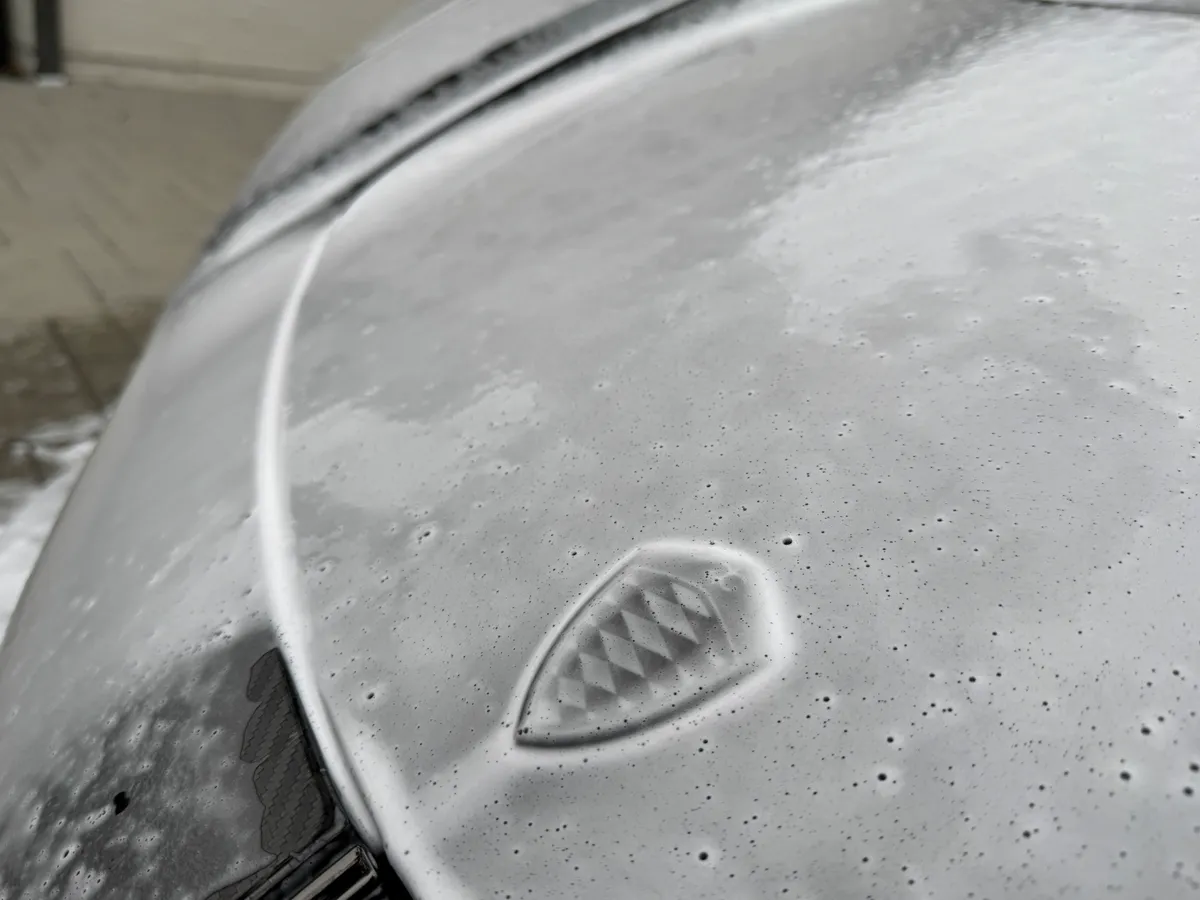 Close detail of a wheel and brake caliper during a full detail — Protektd Detailing, Dallas